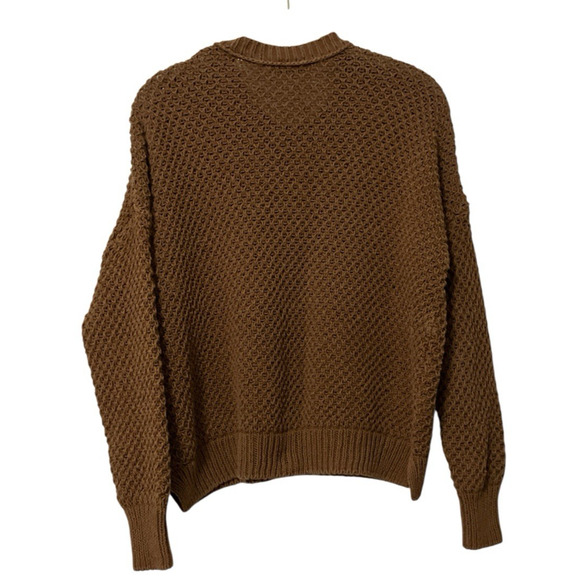 Madewell Women's Pullover Open Weave Cotton Sleeve Sweater Sz M French Quarter - Picture 2 of 5